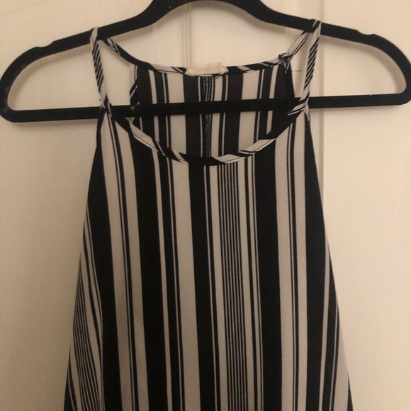 Black and White Halter Swing Dress